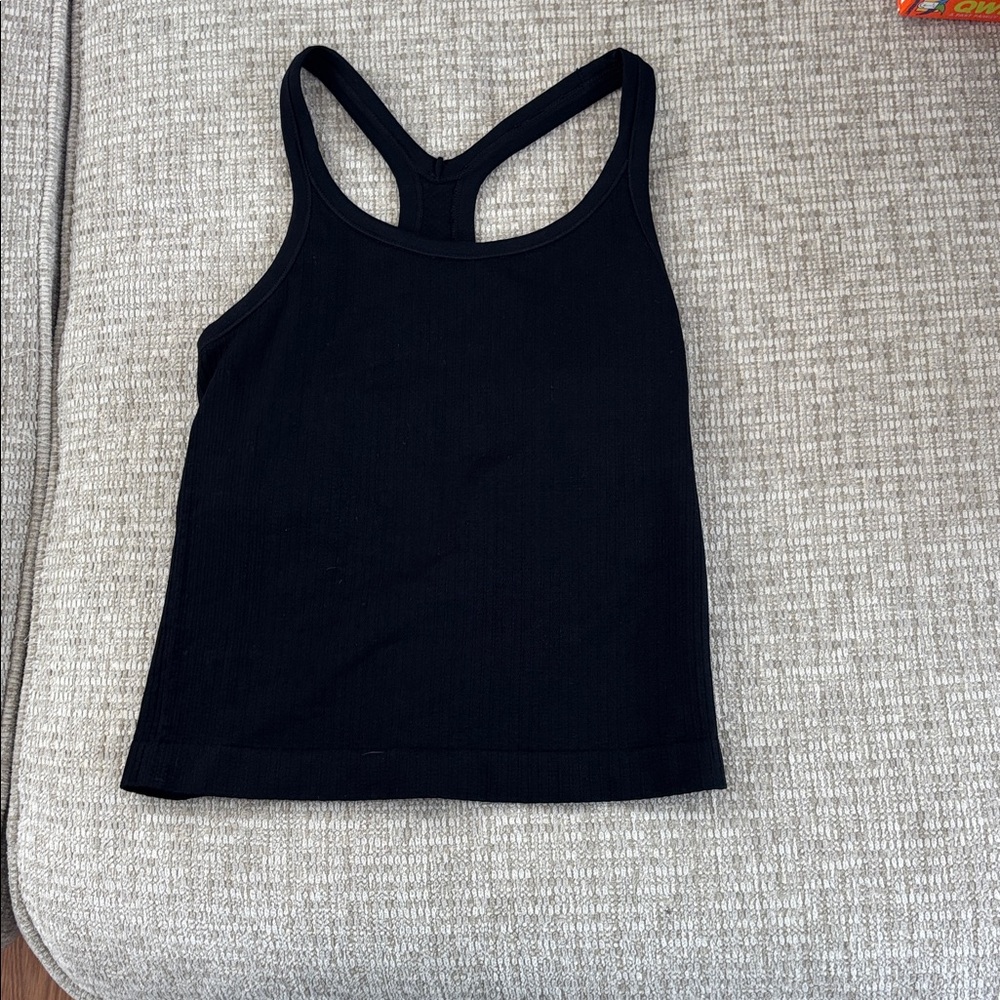 Black Ribbed Tank Top